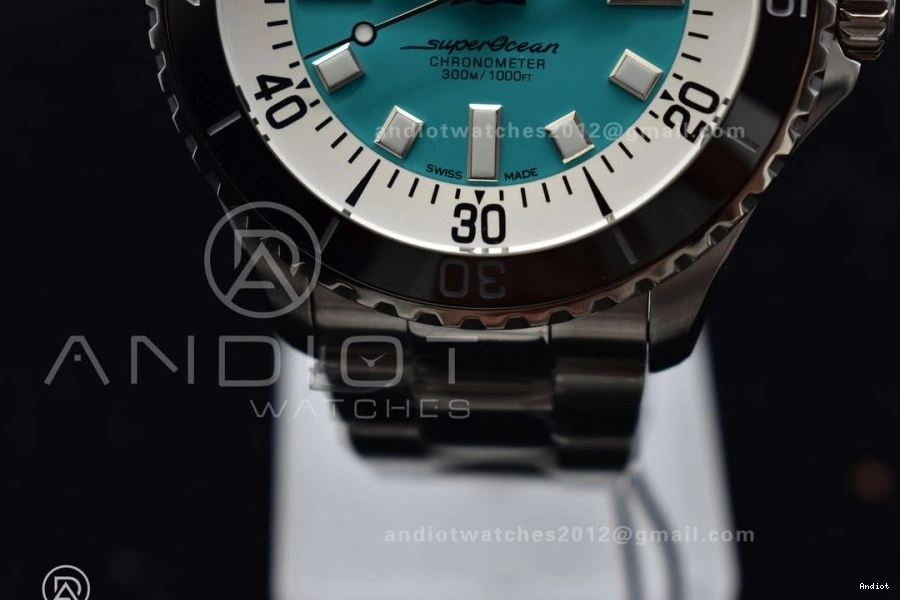 on Bracelet Best TF A2824 44 1:1 Blue Automatic Tiffany Dial Edition SS SuperOcean 1107